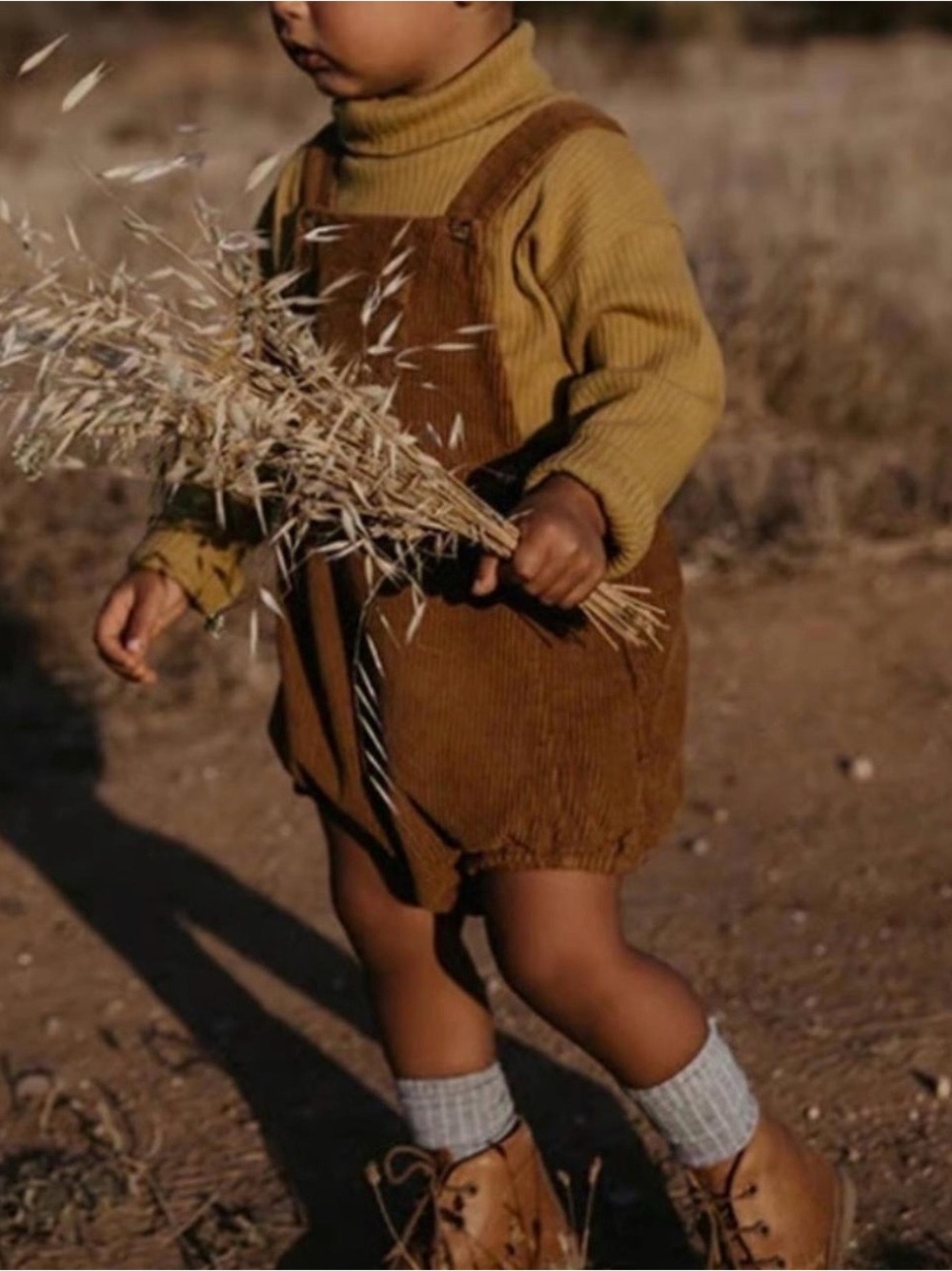 The Simple Folk | Cowgirl Prairie Corduroy Bloomer Romper Rust | Girls 9/10 Yrs